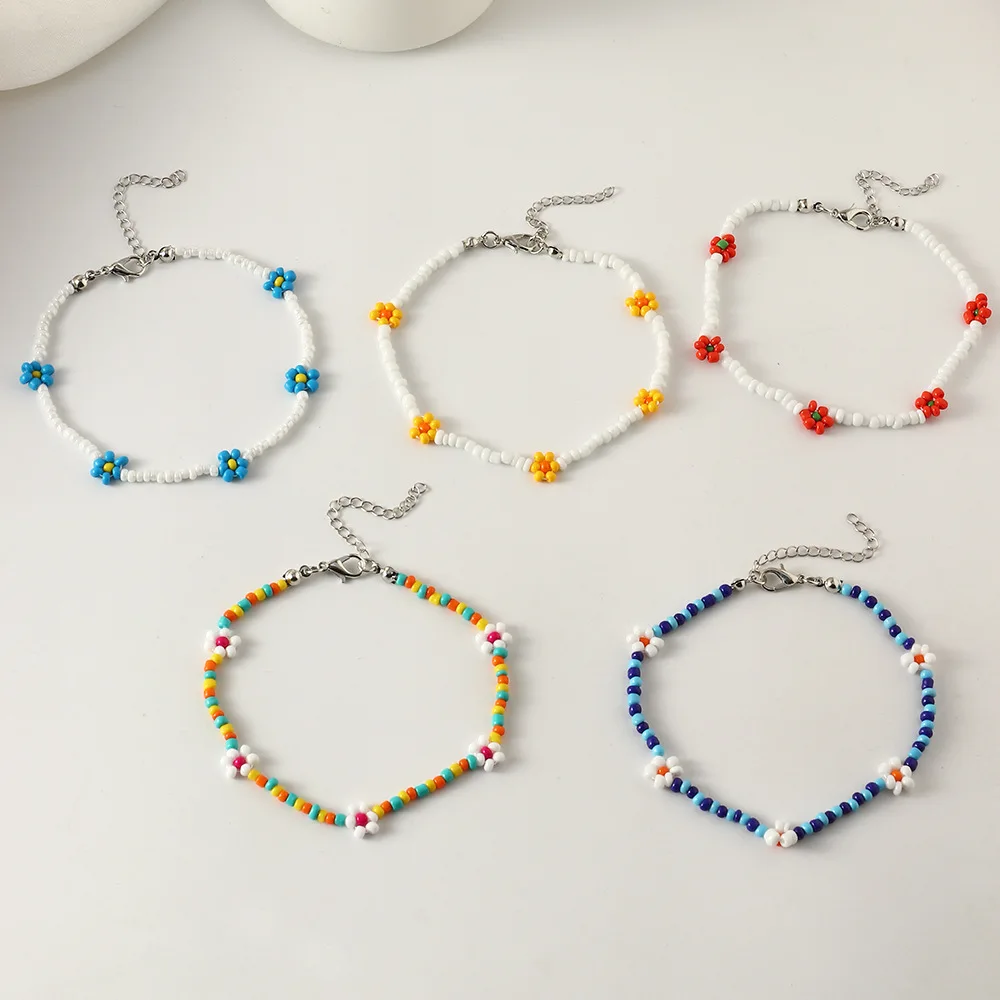 Boho Beaded Anklet Colored Flower Foot Chain Ankle Bracelet for Women and Girls Ankle Accessories Sea Foot Chain Jewelry
Boho Beaded Anklet Colored Flower Foot Chain Ankle Bracelet for Women and Girls Ankle Accessories Sea Foot Chain Jewelry