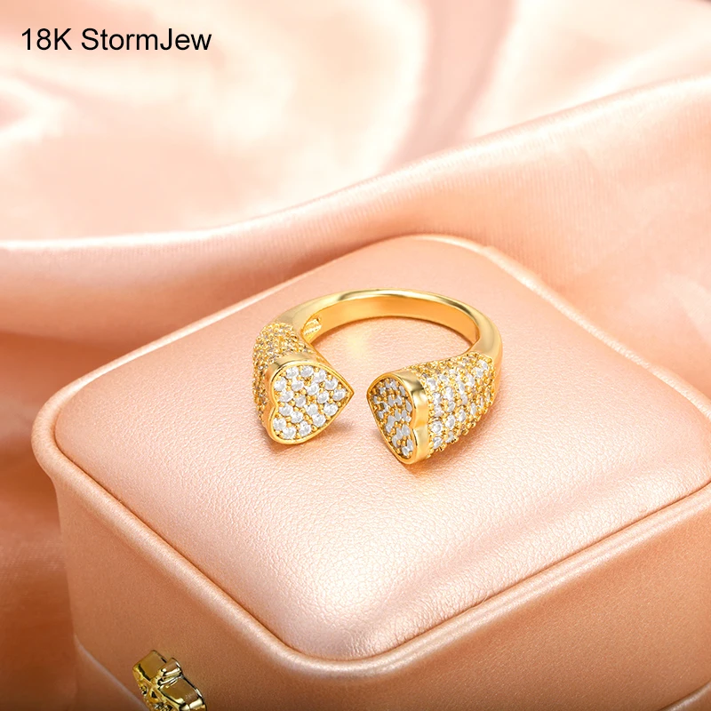 Zircon Heart Open Rings For Women Adjustable Stainless Steel Ring Double Love Wedding Bands Luxury Fashion Jewelry Party Gifts
Zircon Heart Open Rings For Women Adjustable Stainless Steel Ring Double Love Wedding Bands Luxury Fashion Jewelry Party Gifts