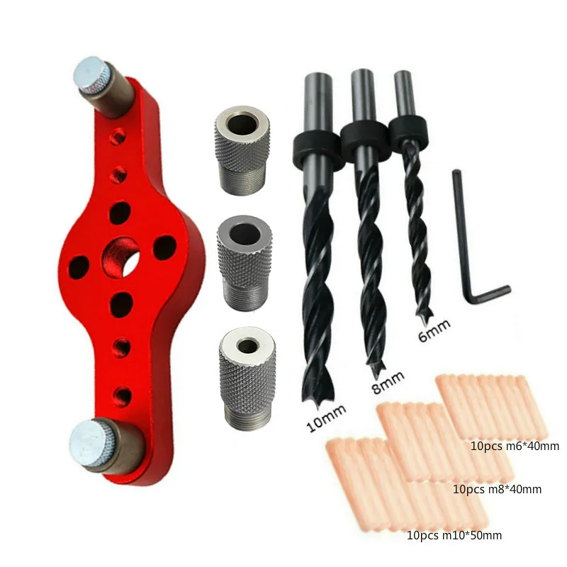 Alloy Vertical Pocket Hole Jig Woodworking 6/8/10mm Drilling Locator Wood Dowelling Self Centering Drill Guide Kit Hole Puncher
Alloy Vertical Pocket Hole Jig Woodworking 6/8/10mm Drilling Locator Wood Dowelling Self Centering Drill Guide Kit Hole Puncher