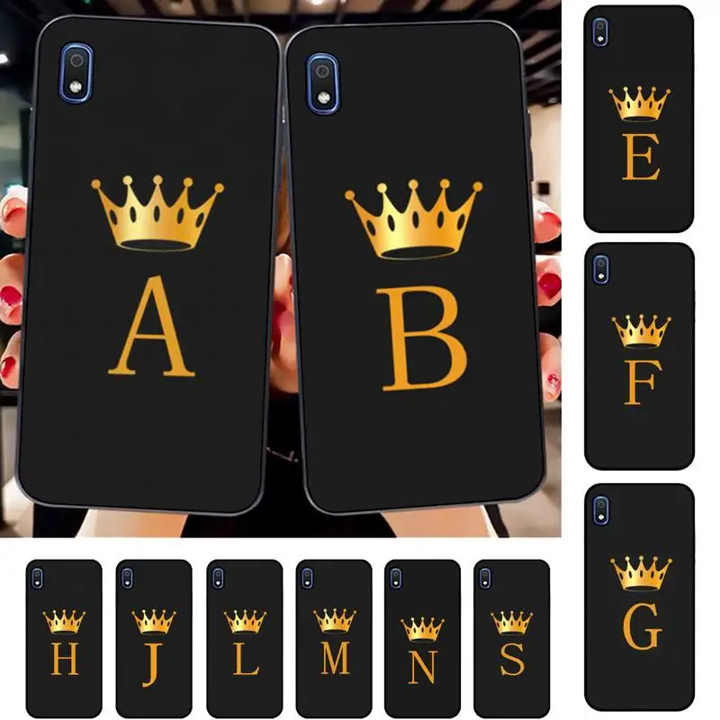 

FHNBLJ Funny Gold Crown Letter Phone Case for Samsung A30s 51 71 10 70 20 40 20s 31 10s A7 A8 2018
