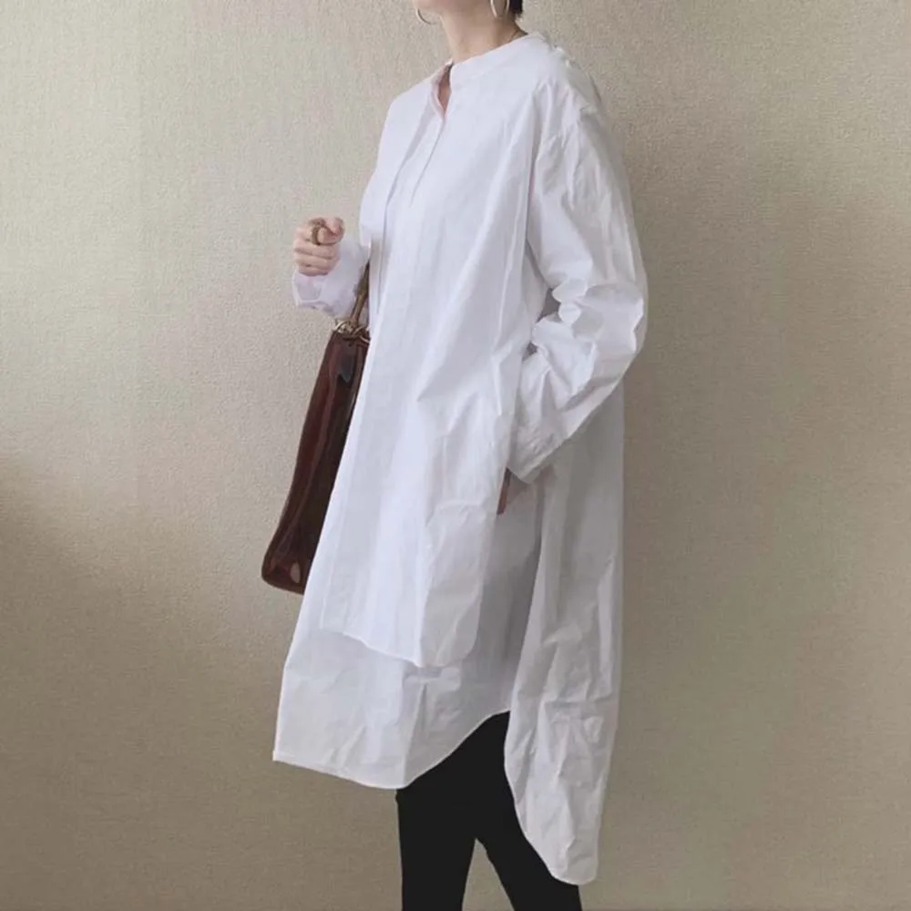 New Fashion Loose Solid O Neck Full White Top Spring and Summer 2021 
New Fashion Loose Solid O Neck Full White Top Spring and Summer 2021