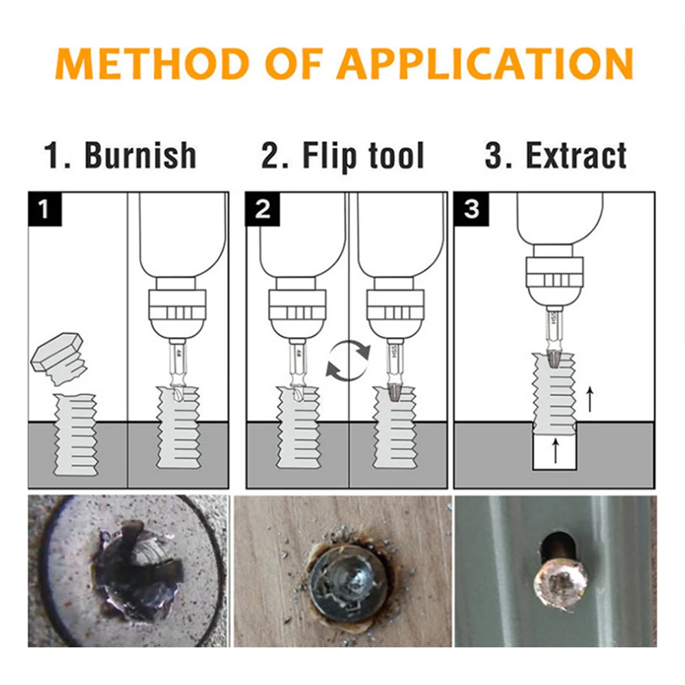 Damaged Screw Extractor.Drill Bit Set.Broken Bolt Extractor. Easy Removal Demolition Tools, 4/5/6 Pieces
Damaged Screw Extractor.Drill Bit Set.Broken Bolt Extractor. Easy Removal Demolition Tools, 4/5/6 Pieces