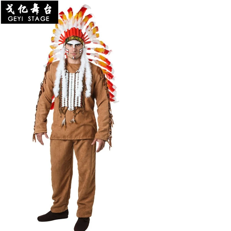 Halloween Men's Clothing Adult Costume Indian Clothes Native Savage Indian Chief in National Cospaly Costume Jungle
Halloween Men's Clothing Adult Costume Indian Clothes Native Savage Indian Chief in National Cospaly Costume Jungle