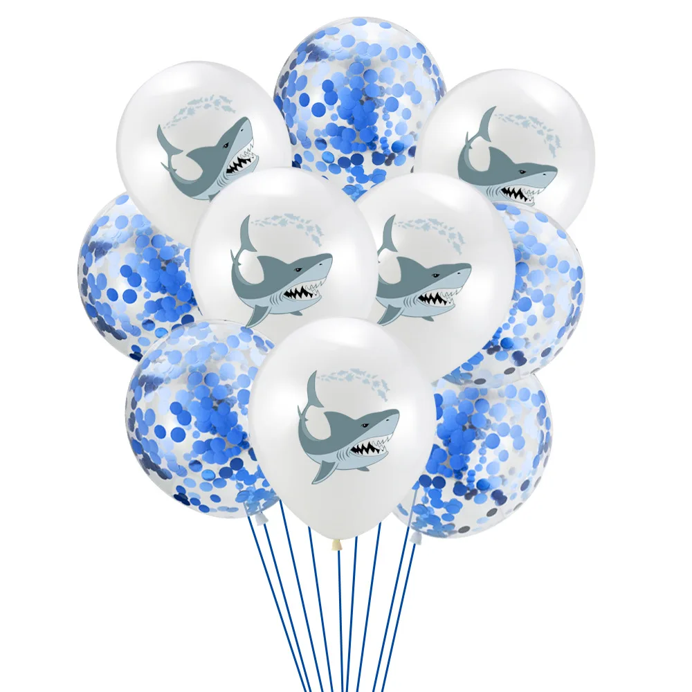 SLMengGuo Angry Shark Children's Birthday Party Decoration Wave Dot Confetti white blue 12 Inch Balloon Set Ocean Theme supplies
SLMengGuo Angry Shark Children's Birthday Party Decoration Wave Dot Confetti white blue 12 Inch Balloon Set Ocean Theme supplies