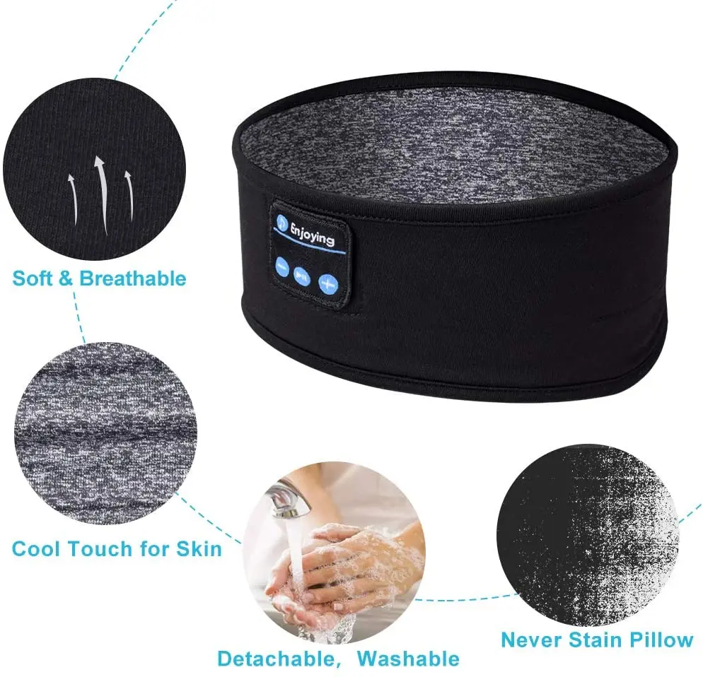 Bluetooth Sleeping Headphones Sports Headband Thin Soft Elastic Comfortable Wireless Music Earphones Eye Mask for Side Sleeper
Bluetooth Sleeping Headphones Sports Headband Thin Soft Elastic Comfortable Wireless Music Earphones Eye Mask for Side Sleeper