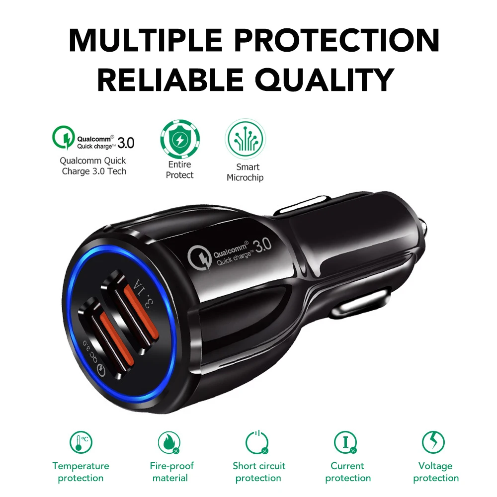 Автомобильное зарядное устройство Quick Charge 3 0 Для kia rio skoda octavia a7 mitsubishi lancer citroen c3 c4