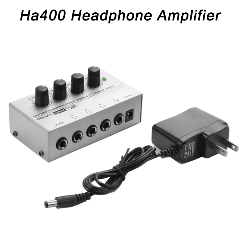 

New Metal Material Ha400 Ultra-Compact 4 Channels Mini O Stereo Headphone Amplifier With Power Adapter US/EU/UK/AU Plug Optional