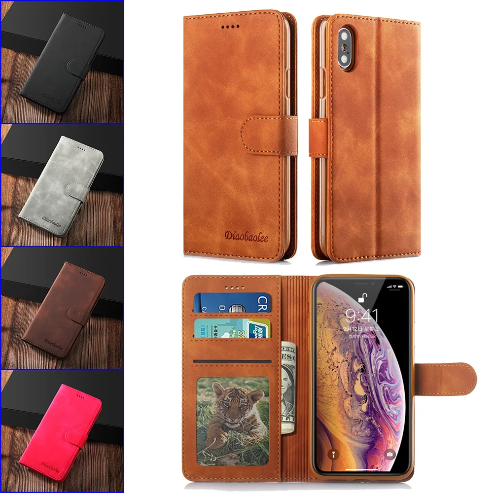 Чехол книжка с откидной крышкой для iPhone 8 x xs xr 7 max Plus 6 6S роскошный кожаный чехол