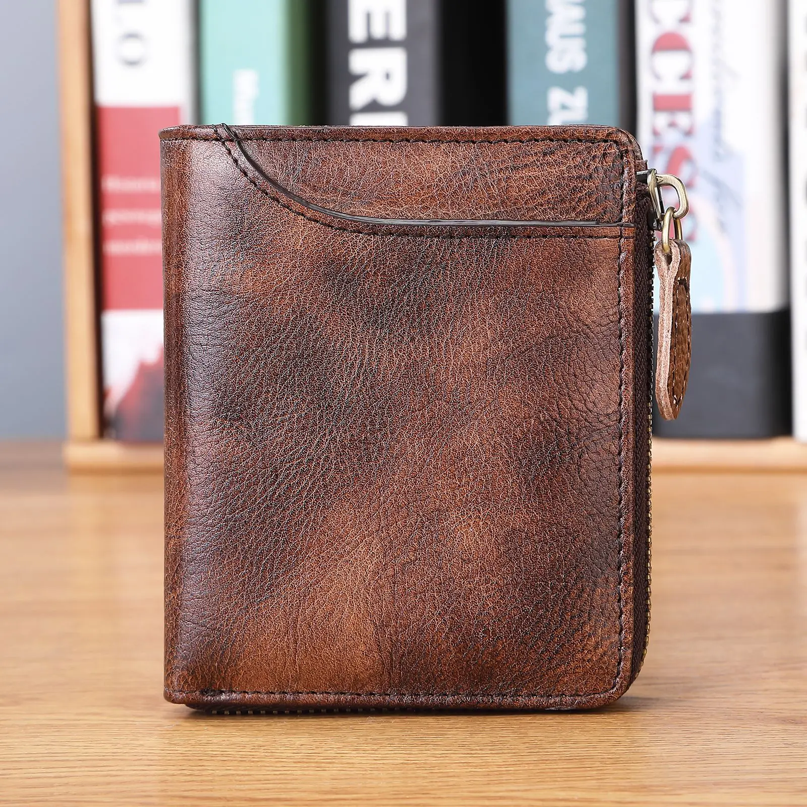 Business retro men's Zipper Wallet 2021 new leather short anti theft cattle leather bag multi function vertical men's wallet
Business retro men's Zipper Wallet 2021 new leather short anti theft cattle leather bag multi function vertical men's wallet