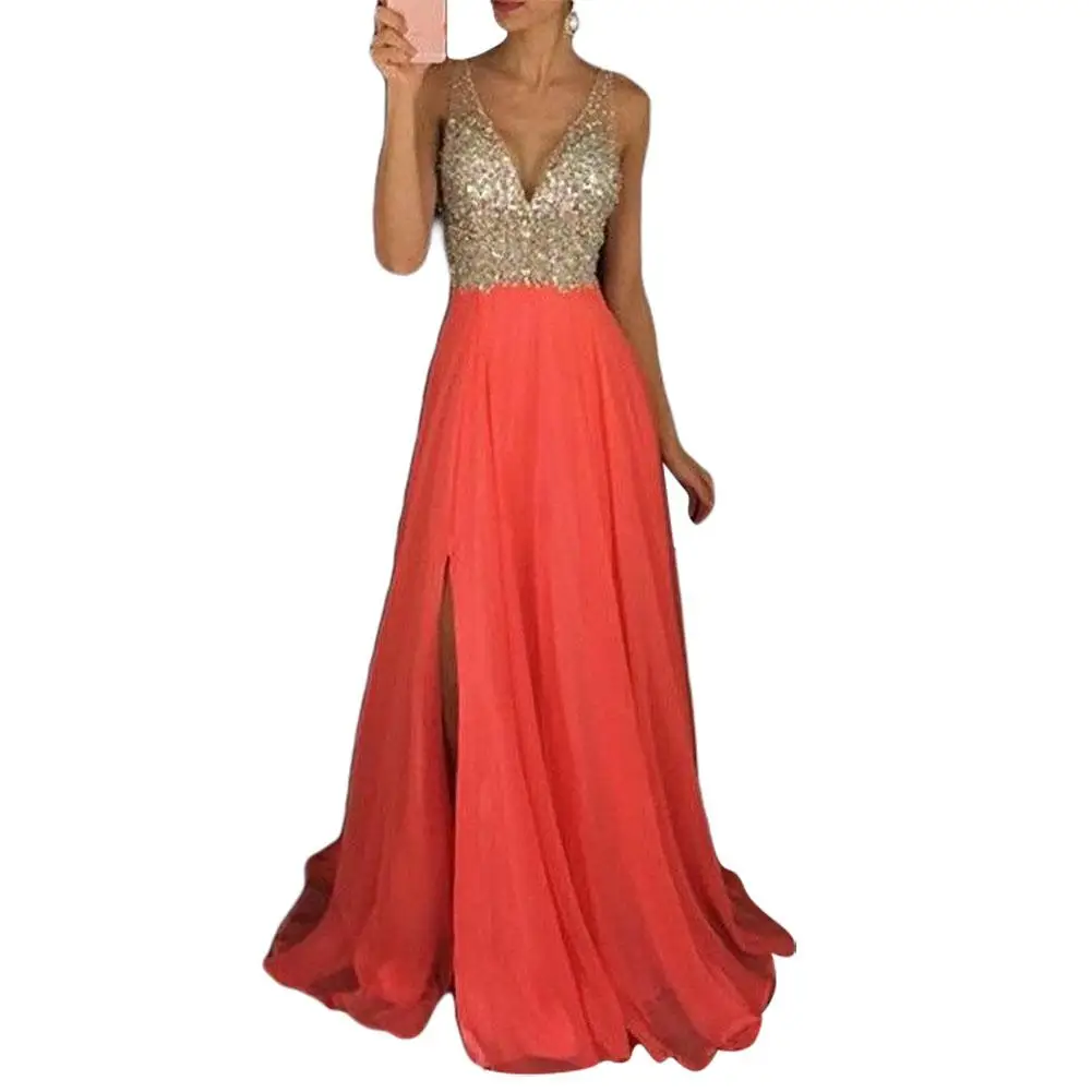 Hot Sales!!! Party Sexy Fashionable Women Sleeveless Sequined Deep V Neck Long Skirt Dress
Hot Sales!!! Party Sexy Fashionable Women Sleeveless Sequined Deep V Neck Long Skirt Dress