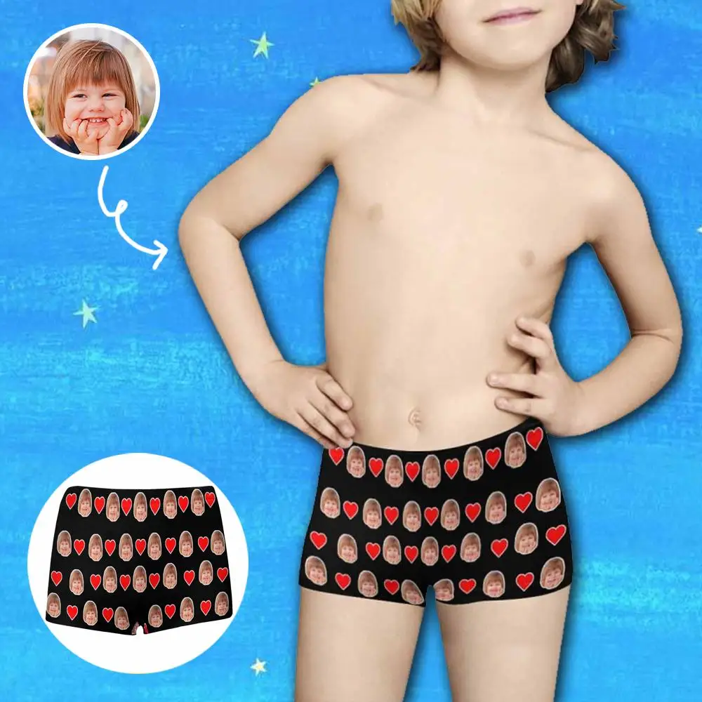 Custom Face Love Heart Black Kid's Boxer Briefs All Over Print Personalized Design Summer Gift Children Cotton Casual Underwear
Custom Face Love Heart Black Kid's Boxer Briefs All Over Print Personalized Design Summer Gift Children Cotton Casual Underwear
