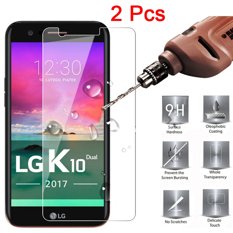 2 шт. Защитное стекло для LG K11 K10 Pro K9 K8 закаленное K50 K40 протектор экрана 9H HD|Защитные