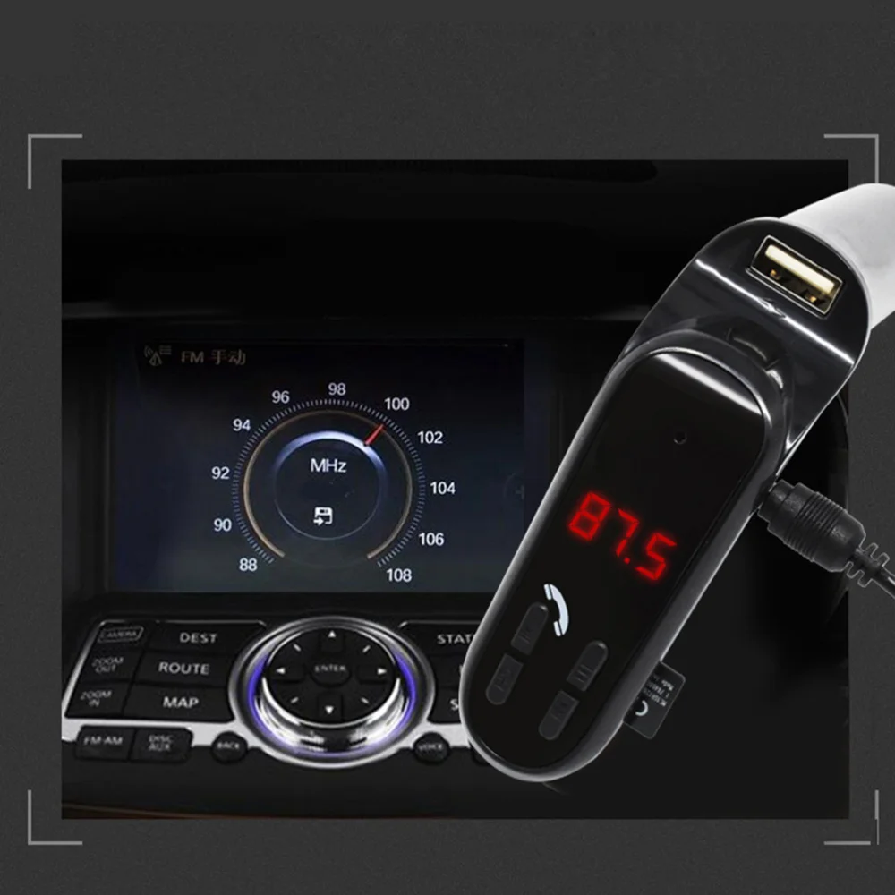 USB Car Transmitter Wireless Radio Adapter Handsfree Call MP3 Player USB Charger AUX Car Kit (Silver)
USB Car Transmitter Wireless Radio Adapter Handsfree Call MP3 Player USB Charger AUX Car Kit (Silver)