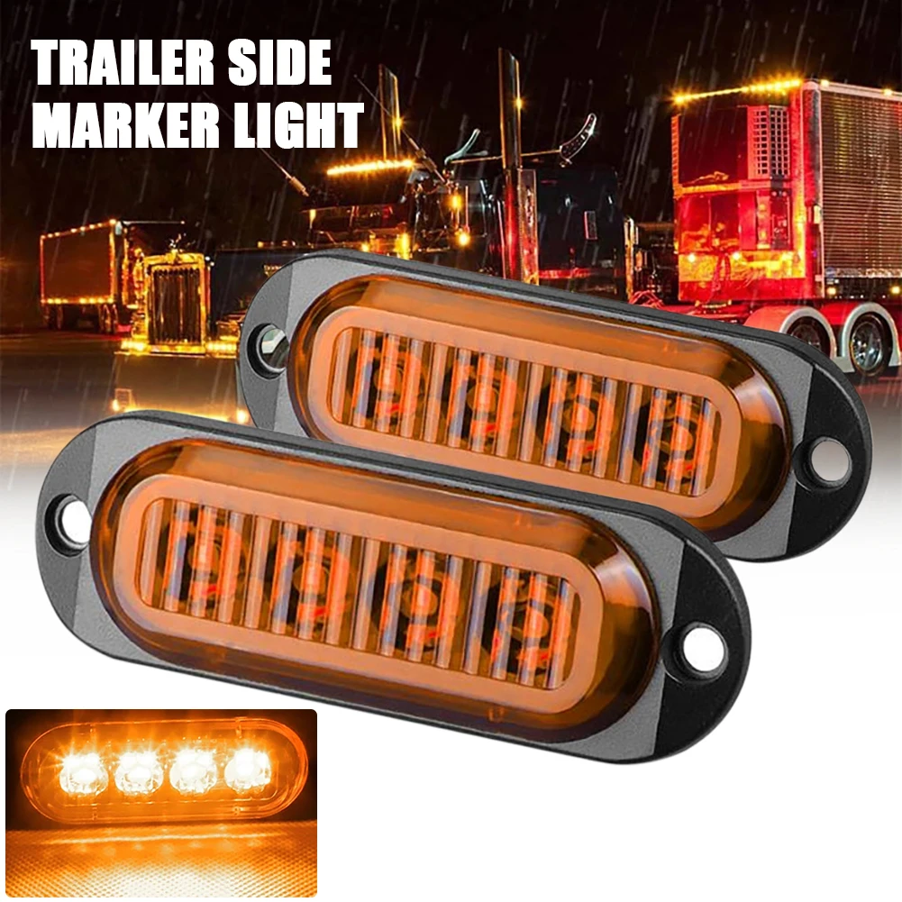 10PCS 4LED Car LED Trailer Side Marker Light 12V-24V Indicator Light 90LM Warning Lamp Rear Light Waterproof Auto Accessories
10PCS 4LED Car LED Trailer Side Marker Light 12V-24V Indicator Light 90LM Warning Lamp Rear Light Waterproof Auto Accessories