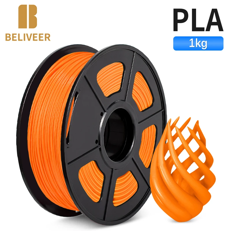 PLA Filament 1KG 1.75MM For All 3D Printer&3D Pen Accuracy Dimension +/-0.02MM High strength 100% No Bubble Non Toxic BELIVEER
PLA Filament 1KG 1.75MM For All 3D Printer&3D Pen Accuracy Dimension +/-0.02MM High strength 100% No Bubble Non Toxic BELIVEER
