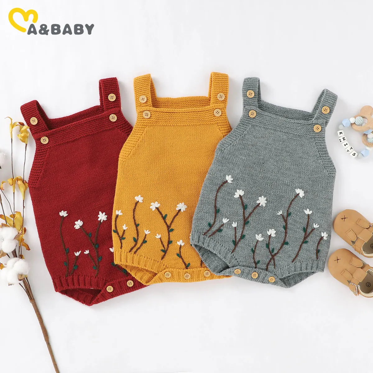 Ma&Baby 0-18M Knitted Newborn Infant Baby Girls Romper Sleeveless Jumpsuit Floral Embroidery Autumn Winter Warm Overalls
Ma&Baby 0-18M Knitted Newborn Infant Baby Girls Romper Sleeveless Jumpsuit Floral Embroidery Autumn Winter Warm Overalls