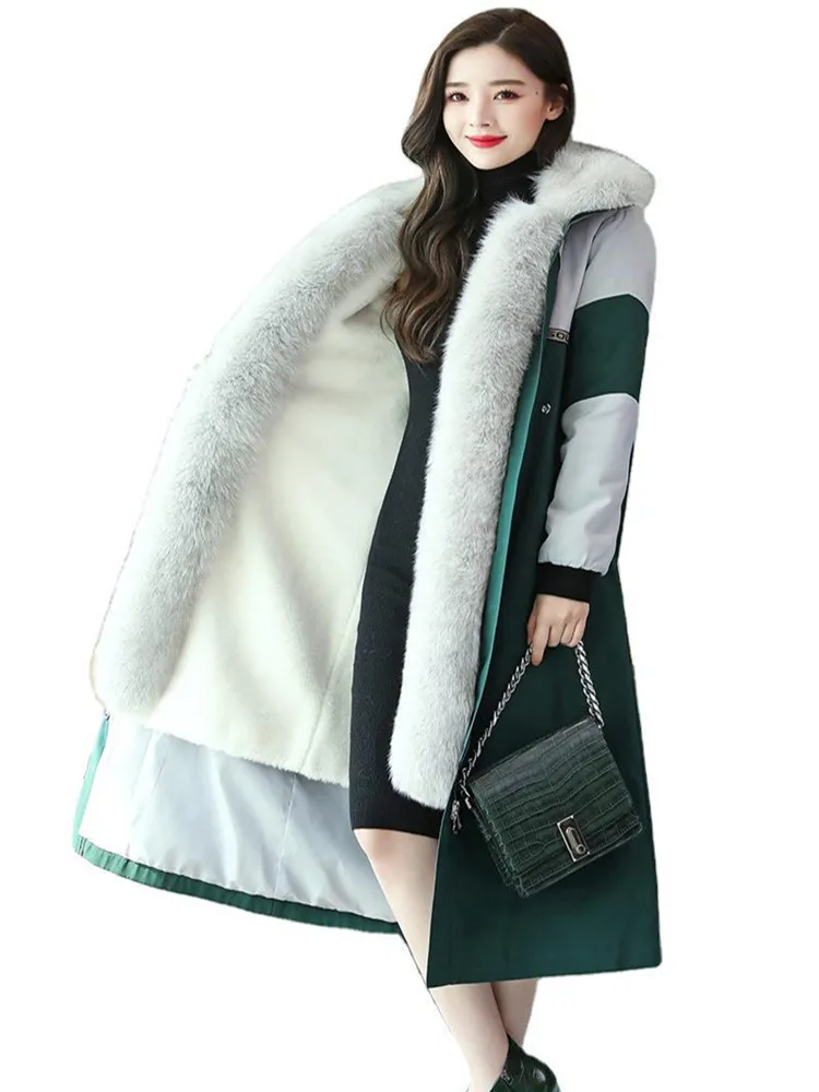 2021Winter Faux Rabbit Coat Removable Long Fur Collar Women Loose Hooded Overcoat Luxury Warm Oversize Female Plush Green Jacket
2021Winter Faux Rabbit Coat Removable Long Fur Collar Women Loose Hooded Overcoat Luxury Warm Oversize Female Plush Green Jacket