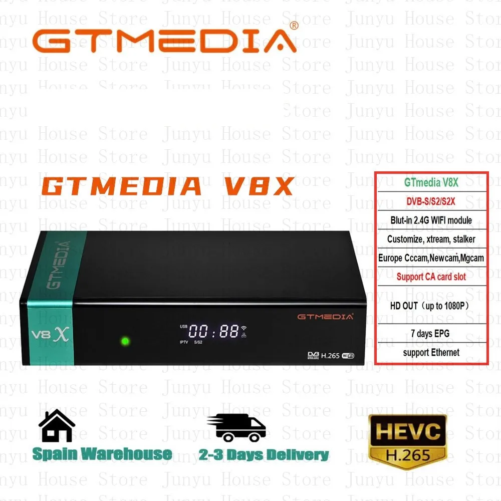 Gtmedia V8X Update of GTMEDIA V8 NOVA DVB-S/S2/S2X SCART+CA Satellite receiver withgift for Spain
Gtmedia V8X Update of GTMEDIA V8 NOVA DVB-S/S2/S2X SCART+CA Satellite receiver withgift for Spain