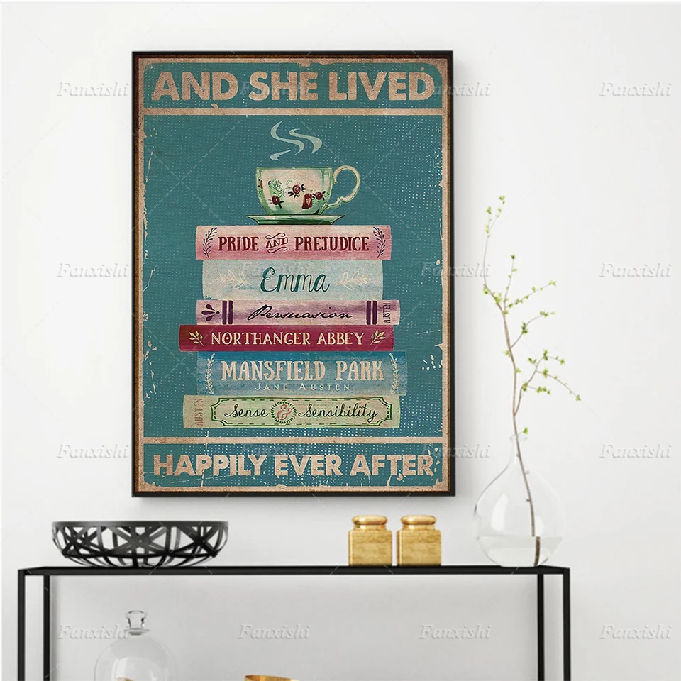 Book Coffee And She Lived Happily Ever After Canvas Posters Wall Art Painting Prints Wall Pictures for Living Room Home Decor
Book Coffee And She Lived Happily Ever After Canvas Posters Wall Art Painting Prints Wall Pictures for Living Room Home Decor