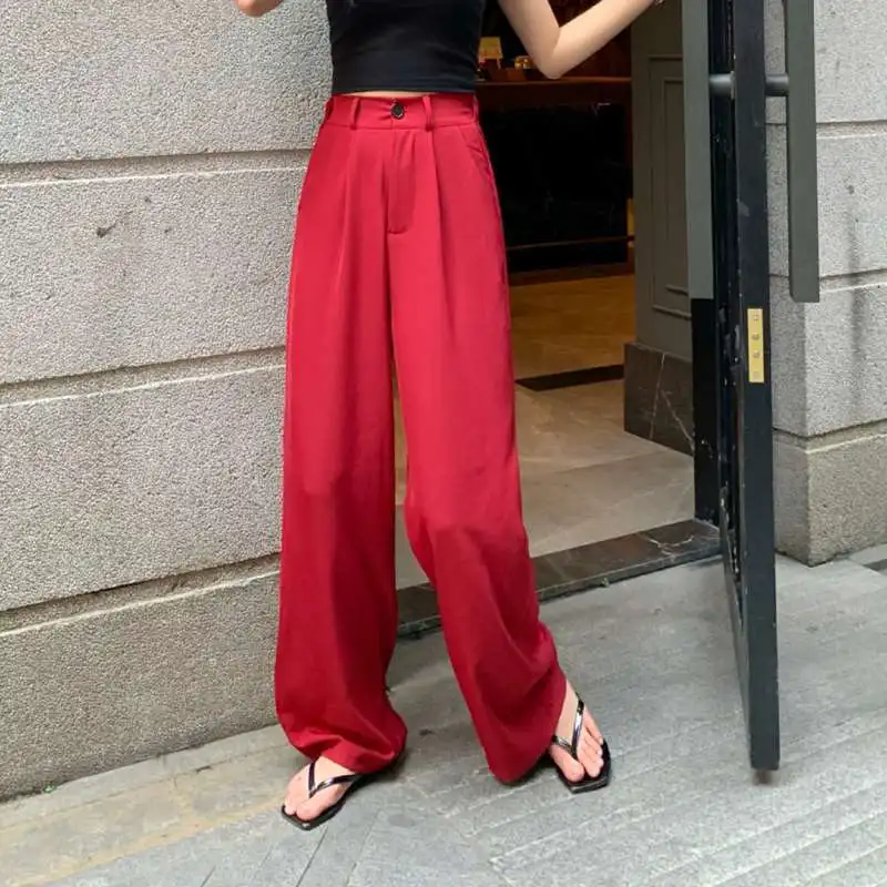 2020 Red Straight Pants Vintage Street High Waist Pants Women Solid Black Trousers Oversized 2020 Maxi Chic Loose Wide Leg Pants
2020 Red Straight Pants Vintage Street High Waist Pants Women Solid Black Trousers Oversized 2020 Maxi Chic Loose Wide Leg Pants