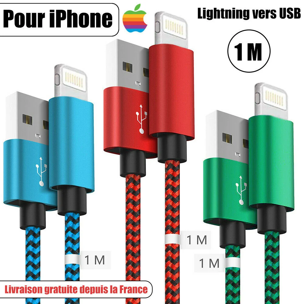 Cable Chargeur Pour For Iphone 6 8 7 6S SE X Plus XR 11 Pro USB Rapide Nylon Tressé
Cable Chargeur Pour For Iphone 6 8 7 6S SE X Plus XR 11 Pro USB Rapide Nylon Tressé