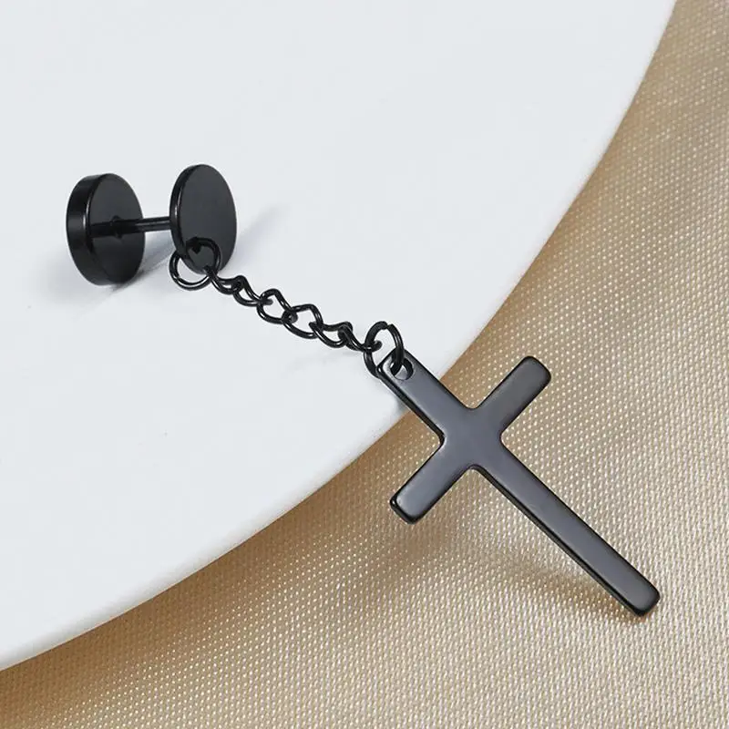 Religious Cross Fashion Star Personality Pendant Dumbbell Titanium Steel Men's Stud Earrings Personality Trend Hip Hop Earrings
Religious Cross Fashion Star Personality Pendant Dumbbell Titanium Steel Men's Stud Earrings Personality Trend Hip Hop Earrings