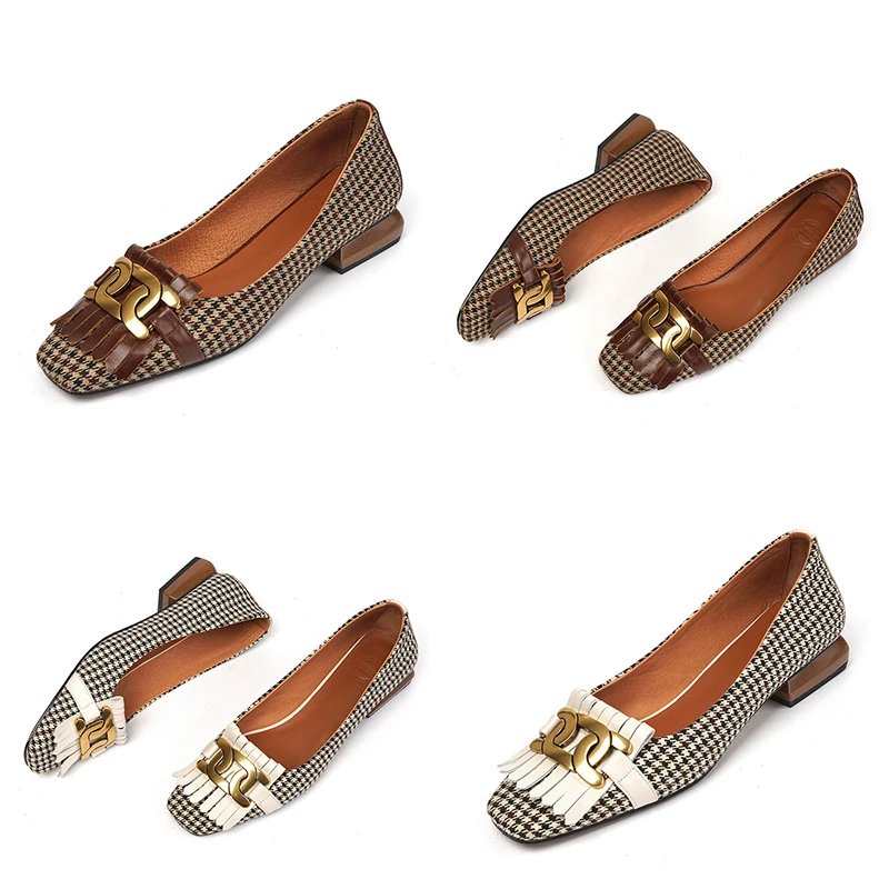 Genuine Leather Women's Shoes Fashion Tassel Beads New Spring Pump Square Toe Set Foot Loafers Casual Shoes Thick Heel
Genuine Leather Women's Shoes Fashion Tassel Beads New Spring Pump Square Toe Set Foot Loafers Casual Shoes Thick Heel