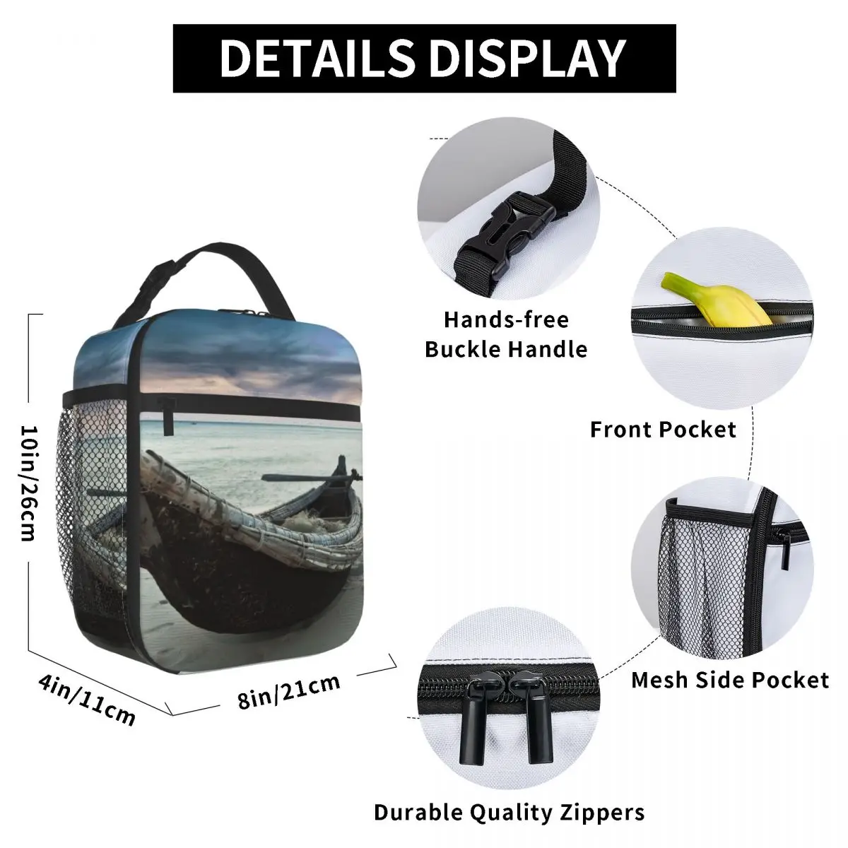 Fishing Boat Lunch Bag for Women Men Large Insulated Lunch Box with Water Bottle Holder and Pockets
Fishing Boat Lunch Bag for Women Men Large Insulated Lunch Box with Water Bottle Holder and Pockets