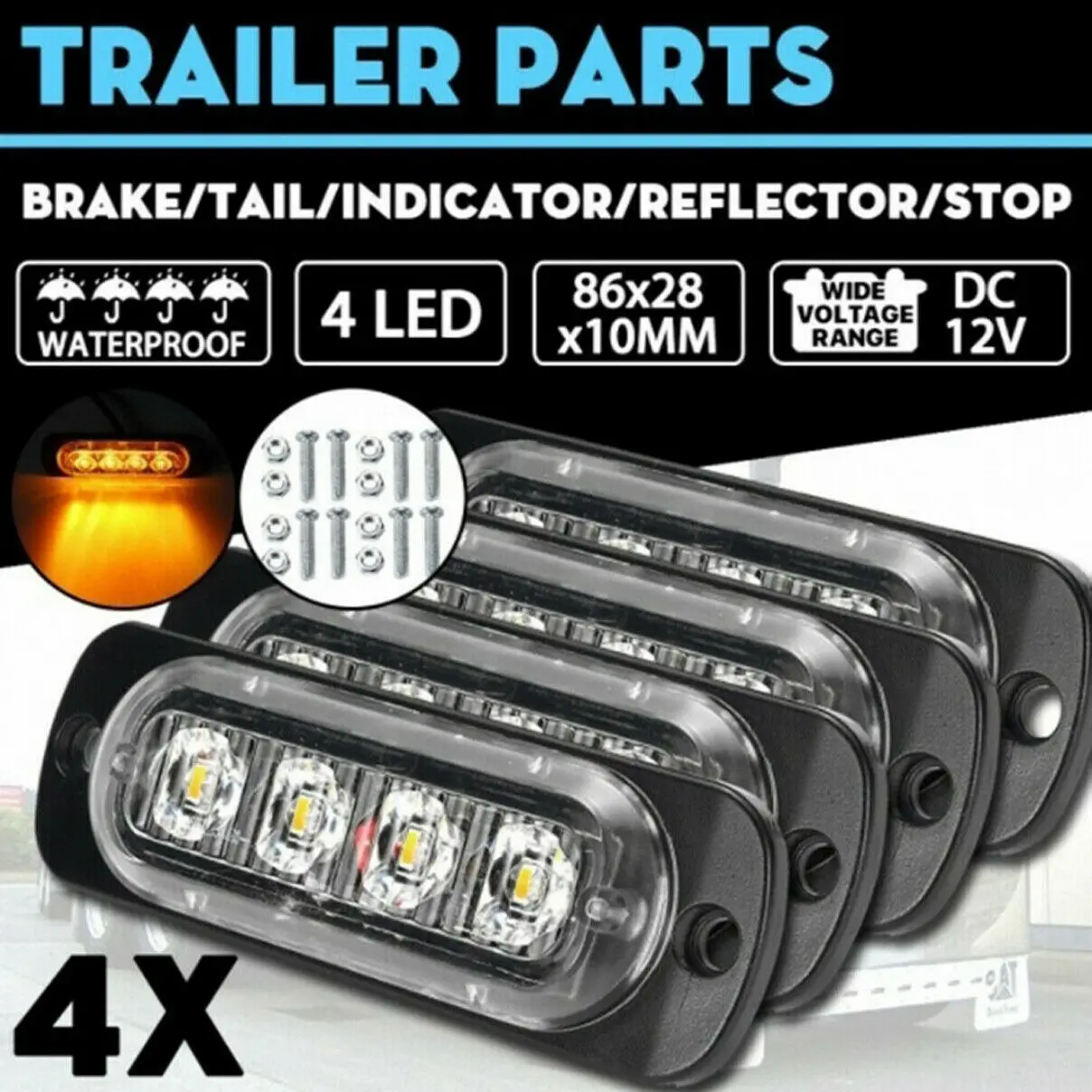 12V car 4LED modified long bright ultra-thin side lights for cars, motorcycles, pickups, ships and trucks
12V car 4LED modified long bright ultra-thin side lights for cars, motorcycles, pickups, ships and trucks