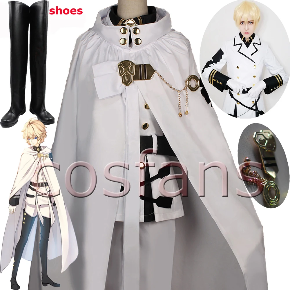 Anime Seraph Of The End Owari no Seraph Mikaela Hyakuya Uniforms Cosplay Costume with Wig Full Set Cloak Ball Party Uniform Suit 
Anime Seraph Of The End Owari no Seraph Mikaela Hyakuya Uniforms Cosplay Costume with Wig Full Set Cloak Ball Party Uniform Suit