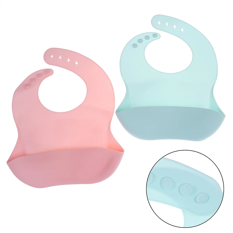 

1PC Fashionable Silicon Breastplate Baby Bib Waterproof Solid Infant Bandana Bibs Newborn Feeding Burp Cloth Drooling Scarfs