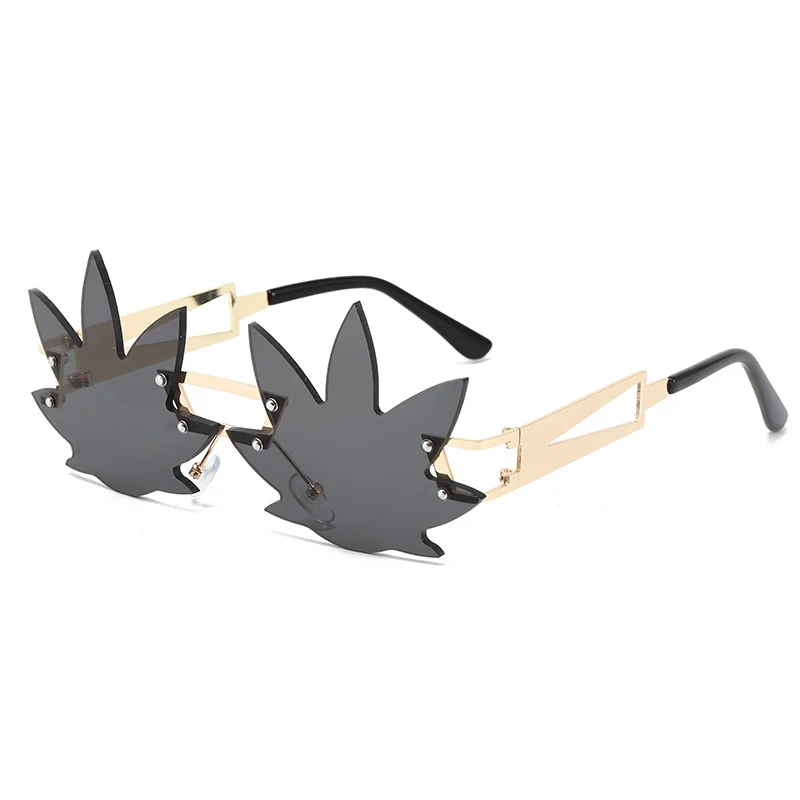 New Unique Rimless Maple Leaf Shape Sunglasses Women Men Irregular Metal Sun Glasses Fashion Gold Leg Shades UV400 Eyewear 2021
New Unique Rimless Maple Leaf Shape Sunglasses Women Men Irregular Metal Sun Glasses Fashion Gold Leg Shades UV400 Eyewear 2021