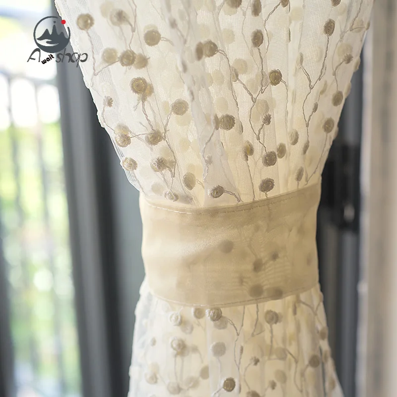AS 2022 New Tulle Customized Gypsophila Embroidery American Pastoral Modern Cotton Linen Curtains for Living Dining Room Bedroom 
AS 2022 New Tulle Customized Gypsophila Embroidery American Pastoral Modern Cotton Linen Curtains for Living Dining Room Bedroom