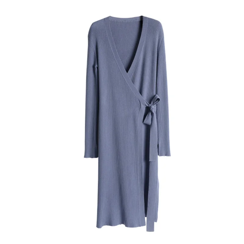Women Knitted A Line Dress Ol Style Long Sleeve Thick Sweater Dress Winter V Neck Sashes Robe Pull Woman Knitwear Dress AA5139
Women Knitted A Line Dress Ol Style Long Sleeve Thick Sweater Dress Winter V Neck Sashes Robe Pull Woman Knitwear Dress AA5139