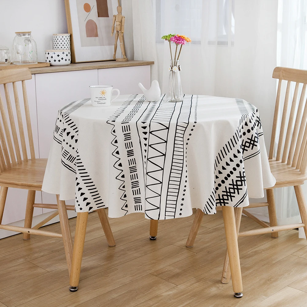 Ethnic Style Bohemian Cotton Tablecloth Linen Black and White Printed Restaurant Fabric Suitable for Banquet Wedding Tablecloth
Ethnic Style Bohemian Cotton Tablecloth Linen Black and White Printed Restaurant Fabric Suitable for Banquet Wedding Tablecloth