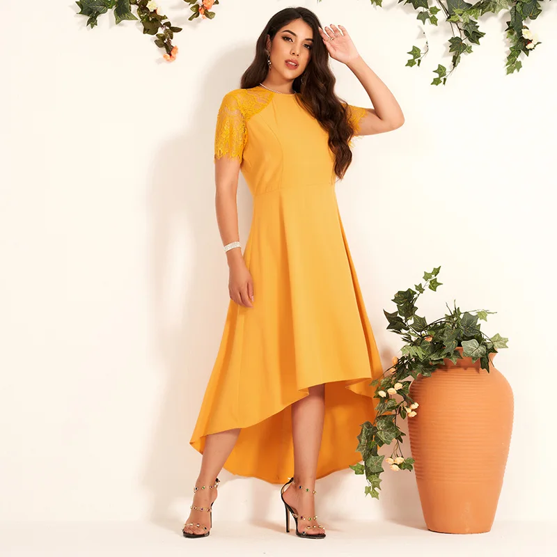Summer New Fashion Women's Sweet Lace Stitching Slim Slimming Sexy Stretch Fashion Dovetail Hem Banquet Dress Dress
Summer New Fashion Women's Sweet Lace Stitching Slim Slimming Sexy Stretch Fashion Dovetail Hem Banquet Dress Dress