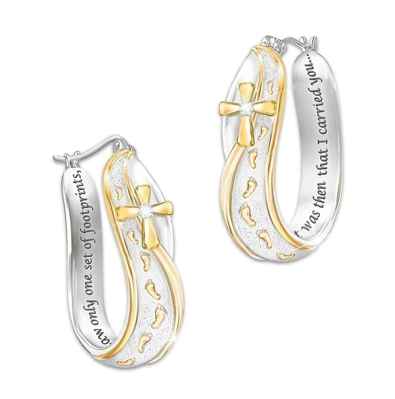 Qilimigu New creative footprints frosted cross earrings European and American fashion circle earrings
Qilimigu New creative footprints frosted cross earrings European and American fashion circle earrings