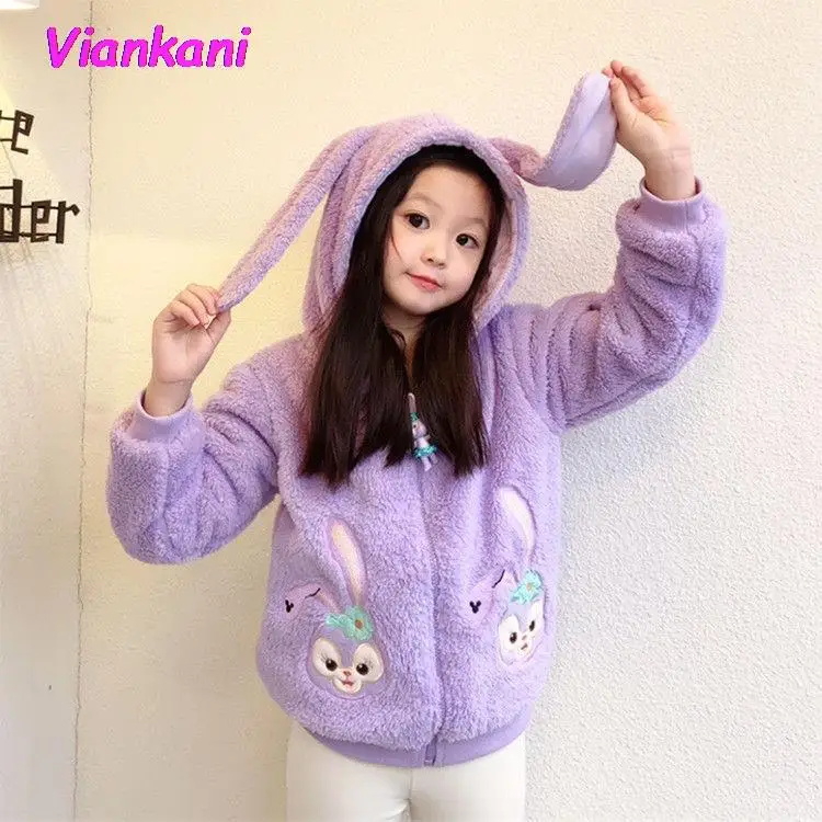 Winter Cute Girls Jacket With Rabbit Ears Thick Plush Coat Purple Zipper Cartoon Kids Outwear 2021 Cartoon Overcoat 4 12Y
Winter Cute Girls Jacket With Rabbit Ears Thick Plush Coat Purple Zipper Cartoon Kids Outwear 2021 Cartoon Overcoat 4 12Y
