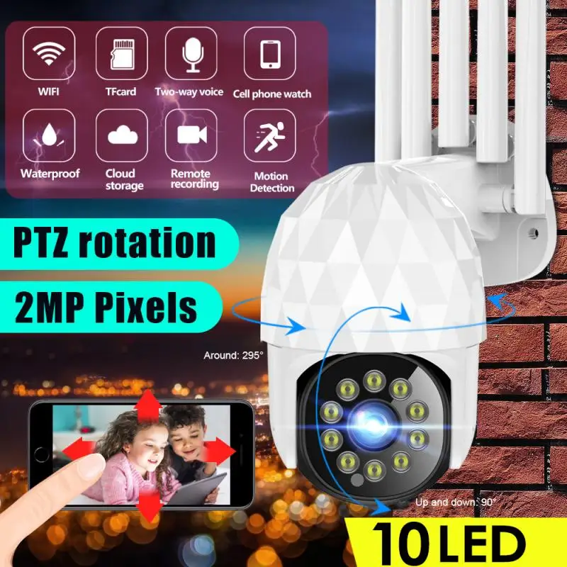 WiFi 1080P Security Camera Outdoor IP CCTV Camera Waterproof Outdoor WiFi PTZ Security IR Cam Human Detect Color Night Vision
WiFi 1080P Security Camera Outdoor IP CCTV Camera Waterproof Outdoor WiFi PTZ Security IR Cam Human Detect Color Night Vision
