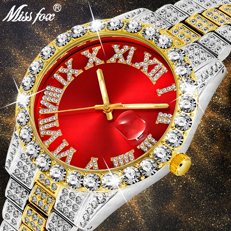 MISSFOX Роскошные мужские часы, полностью Сверкающие Золотые, 18 К, с крупным бриллиантом, со льдом, мужские часы, водонепроницаемые, с календаре...
MISSFOX Роскошные мужские часы, полностью Сверкающие Золотые, 18 К, с крупным бриллиантом, со льдом, мужские часы, водонепроницаемые, с календаре...