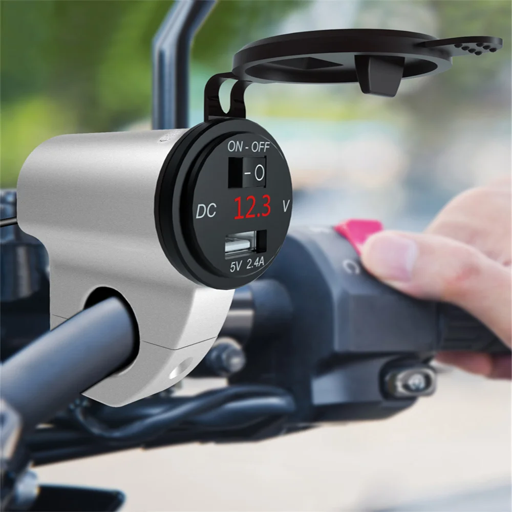 Motorcycle Dual USB Fast Charger Cigarette Socket Lighter Metal Waterproof Power Outlet 2.4A Digital Display Mobile Phone Adapte 
Motorcycle Dual USB Fast Charger Cigarette Socket Lighter Metal Waterproof Power Outlet 2.4A Digital Display Mobile Phone Adapte