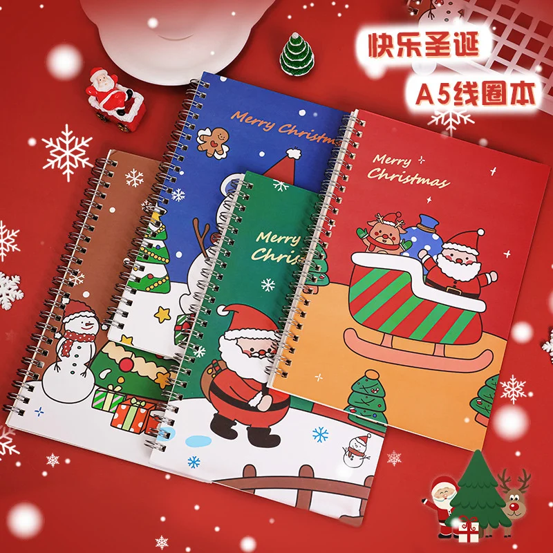 Christmas Series A5 Coil Notebook Student Note Book Loose-leaf Notebook Learning Office 32K Horizontal Side Flip Book
Christmas Series A5 Coil Notebook Student Note Book Loose-leaf Notebook Learning Office 32K Horizontal Side Flip Book