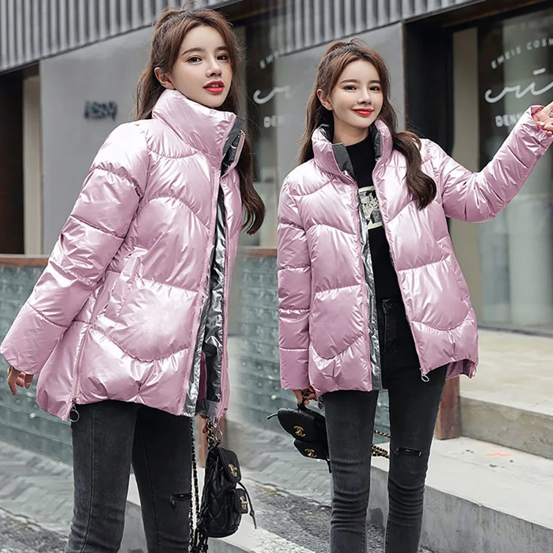 2020 Autumn Women's Winter Coats Fashion Silver Stand Collar Parkas Winter Jacket Women Pockets Padded Cotton Coat
2020 Autumn Women's Winter Coats Fashion Silver Stand Collar Parkas Winter Jacket Women Pockets Padded Cotton Coat