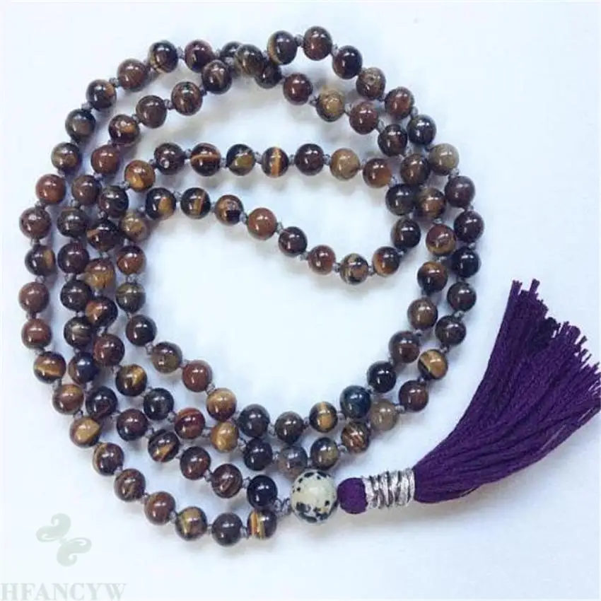 8MM tiger's eye Gemstone Tassel Mala necklace 108 Bead natural Tassel chain Bless cuff yoga Handmade Veins
8MM tiger's eye Gemstone Tassel Mala necklace 108 Bead natural Tassel chain Bless cuff yoga Handmade Veins