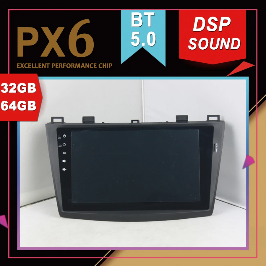 PX6 Отличная производительность Android 9 0 Автомобильный мультимедийный GPS для Mazda 3 2010