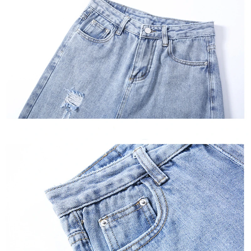 2021 Summer Korean Fashion Women High Waist Loose Vintage Ripped Jeans All-matched Casual Cotton Straight Leg Denim Harem Pants
2021 Summer Korean Fashion Women High Waist Loose Vintage Ripped Jeans All-matched Casual Cotton Straight Leg Denim Harem Pants