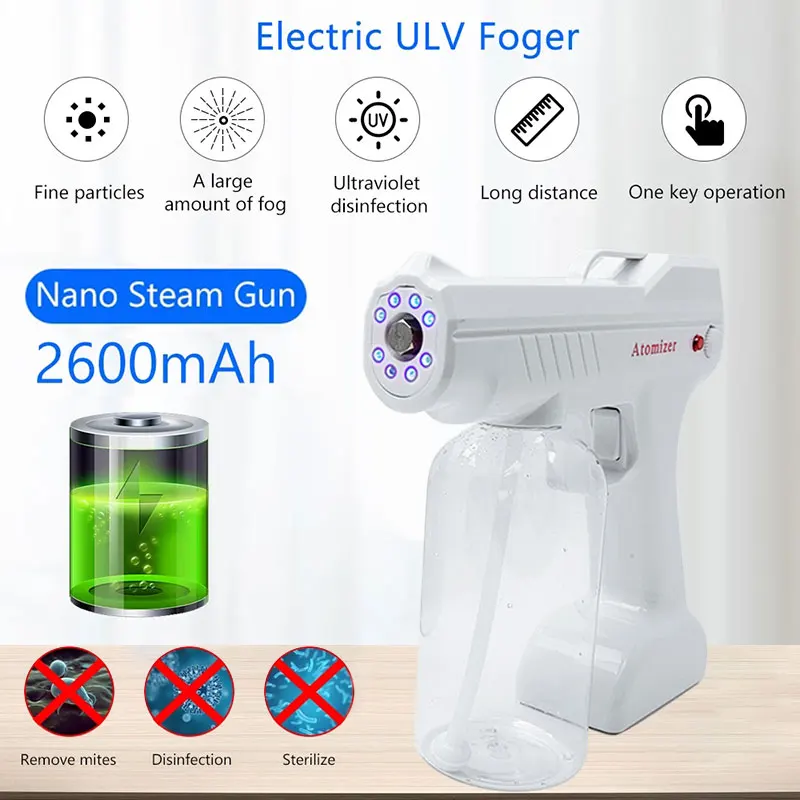 800ml Household Portable Wireless Handheld Atomization Disinfection Fog Machine Fog Machine Blue Light Nano Steam Spray Gun
800ml Household Portable Wireless Handheld Atomization Disinfection Fog Machine Fog Machine Blue Light Nano Steam Spray Gun