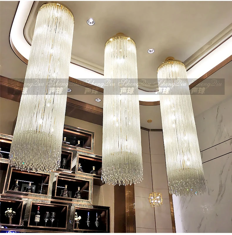 Hotel crystal lamp lobby large front desk club sales department villa hotel chandelier non-standard engineering custom 
Hotel crystal lamp lobby large front desk club sales department villa hotel chandelier non-standard engineering custom