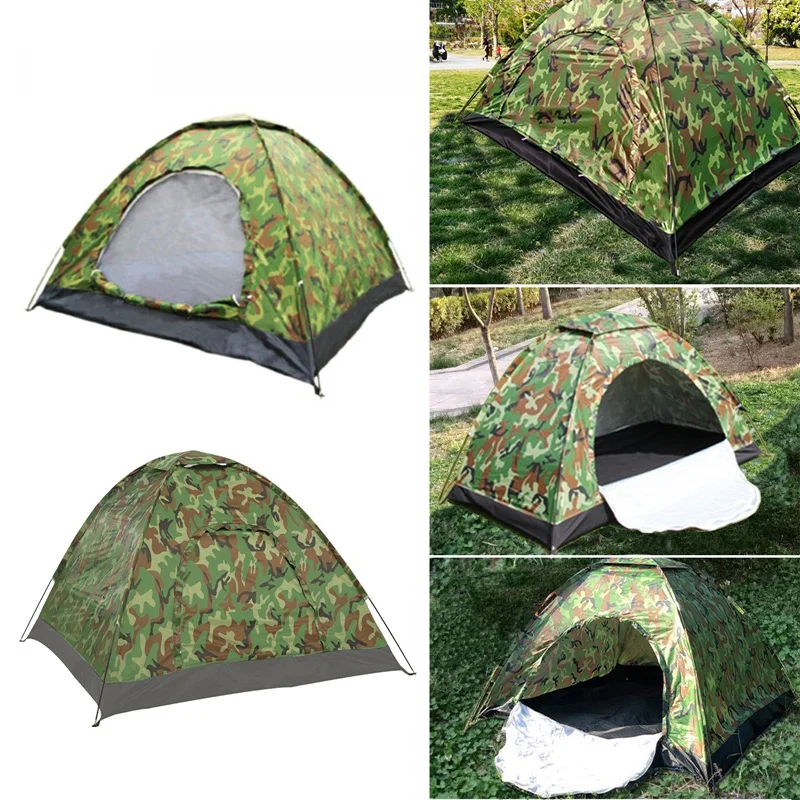 Camping Tent for 1-4 Person Single Layer Outdoor Portable Camouflage Travel Beach Tent Polyester
Camping Tent for 1-4 Person Single Layer Outdoor Portable Camouflage Travel Beach Tent Polyester