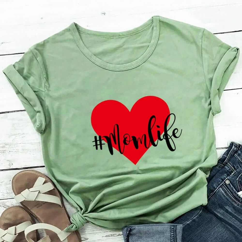 Momlife Love Heart Print Women T-Shirt Mom Life Summer Casual O-Neck Short Sleeve Top Tee Mother's Day Gift TX5862
Momlife Love Heart Print Women T-Shirt Mom Life Summer Casual O-Neck Short Sleeve Top Tee Mother's Day Gift TX5862
